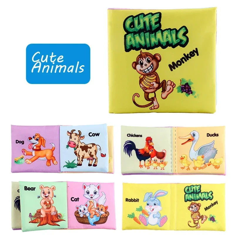 0-36M Baby Early Learning Toy Tail Cloth Book Puzzle Parent-child Interactive Sound Paper Infants Activity Toys for Babies