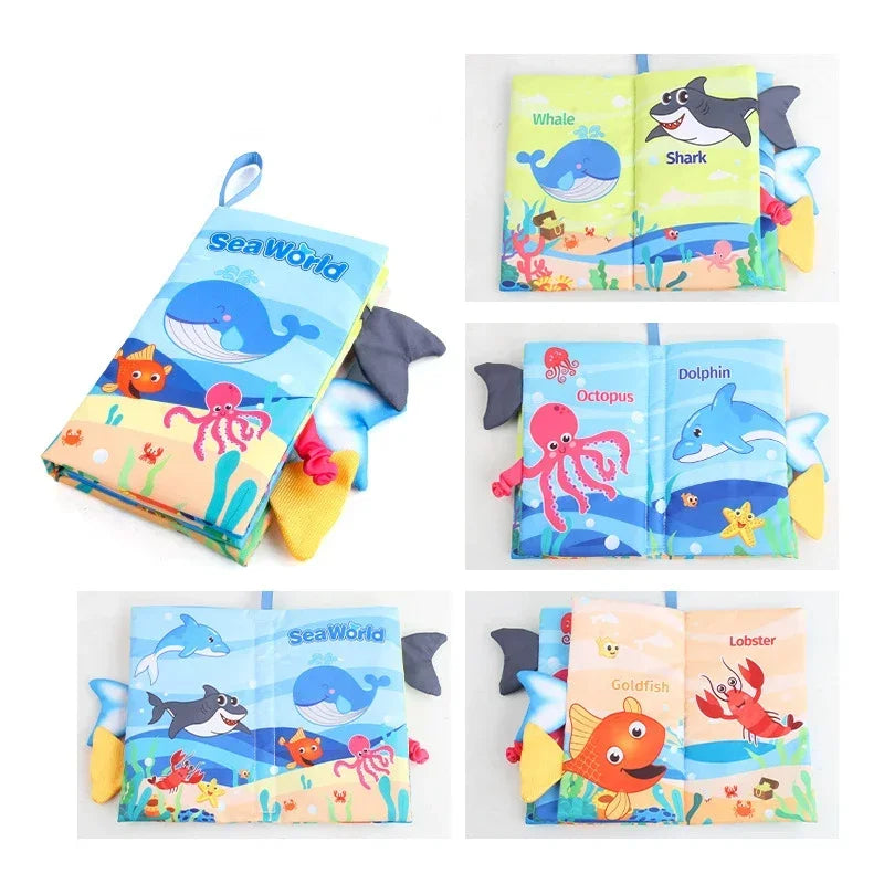 0-36M Baby Early Learning Toy Tail Cloth Book Puzzle Parent-child Interactive Sound Paper Infants Activity Toys for Babies