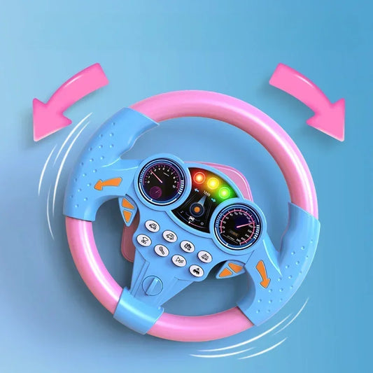 Baby Steering Wheel Toy - Simulated Driving Controller, Early Education Pretend Driving Steering Wheel  for Boys Girls 4 5 6 Years Old
