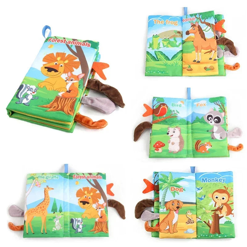 0-36M Baby Early Learning Toy Tail Cloth Book Puzzle Parent-child Interactive Sound Paper Infants Activity Toys for Babies