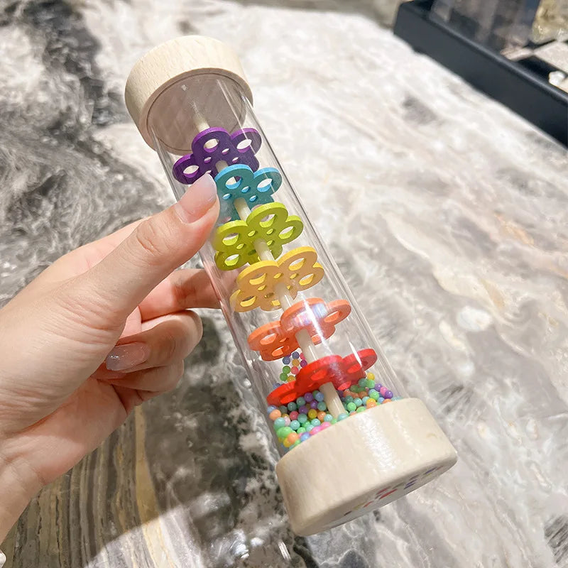 Baby Wooden Rain Sound Pipe Simulation Rain Sound Wooden Toy Gift Hourglass Fun Music Shaker Early Education Enlightenment Toy