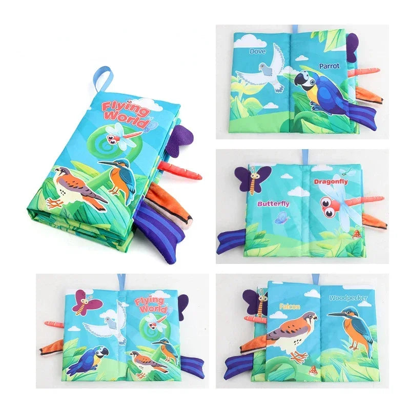 0-36M Baby Early Learning Toy Tail Cloth Book Puzzle Parent-child Interactive Sound Paper Infants Activity Toys for Babies