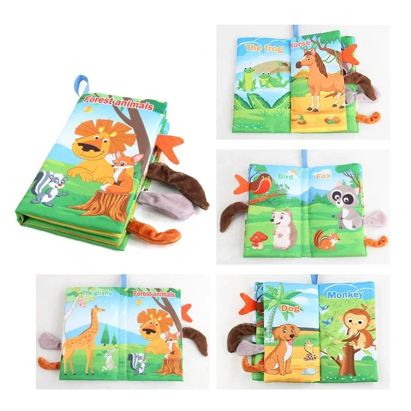 0-36M Baby Early Learning Toy Tail Cloth Book Puzzle Parent-child Interactive Sound Paper Infants Activity Toys for Babies